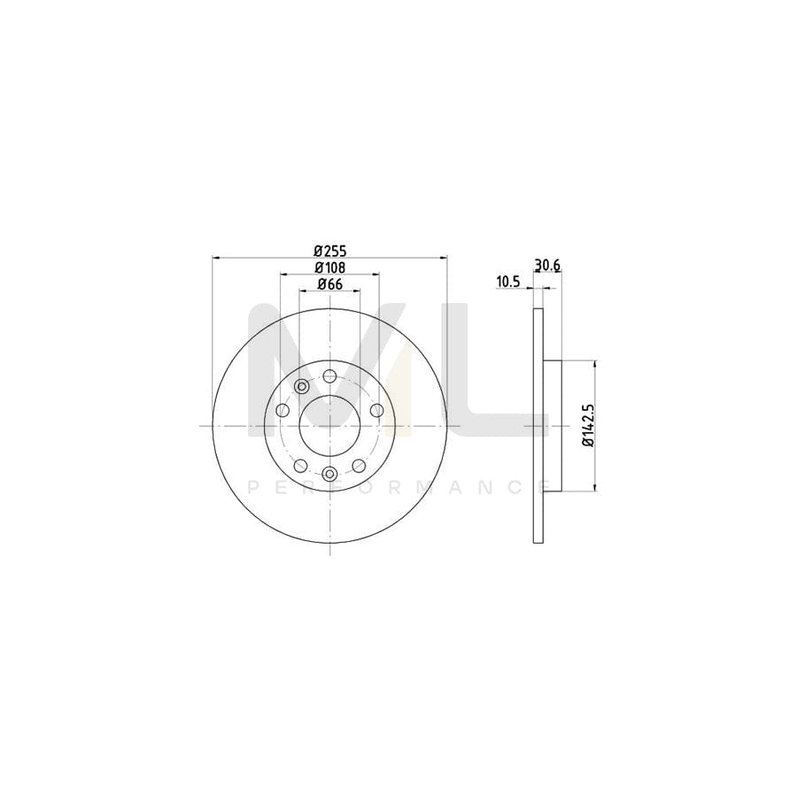 TEXTAR 92081400 Brake Disc for RENAULT 21 Saloon Solid, without wheel hub, without wheel studs | ML Performance Car Parts