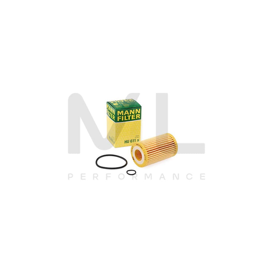 MANN-FILTER HU 611 x Oil Filter with seal, Filter Insert | ML Performance Car Parts