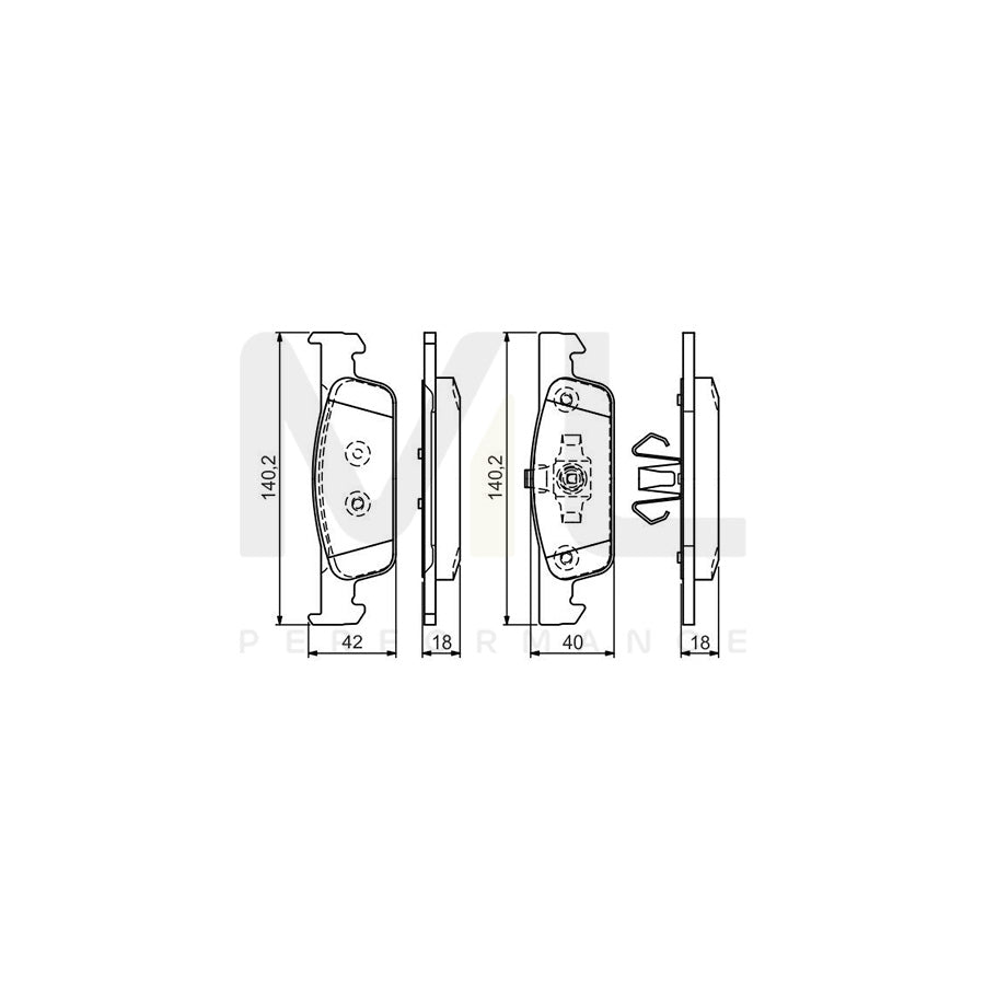 Bosch 0986Tb3172 Brake Pad Set  | ML Performance Car Parts