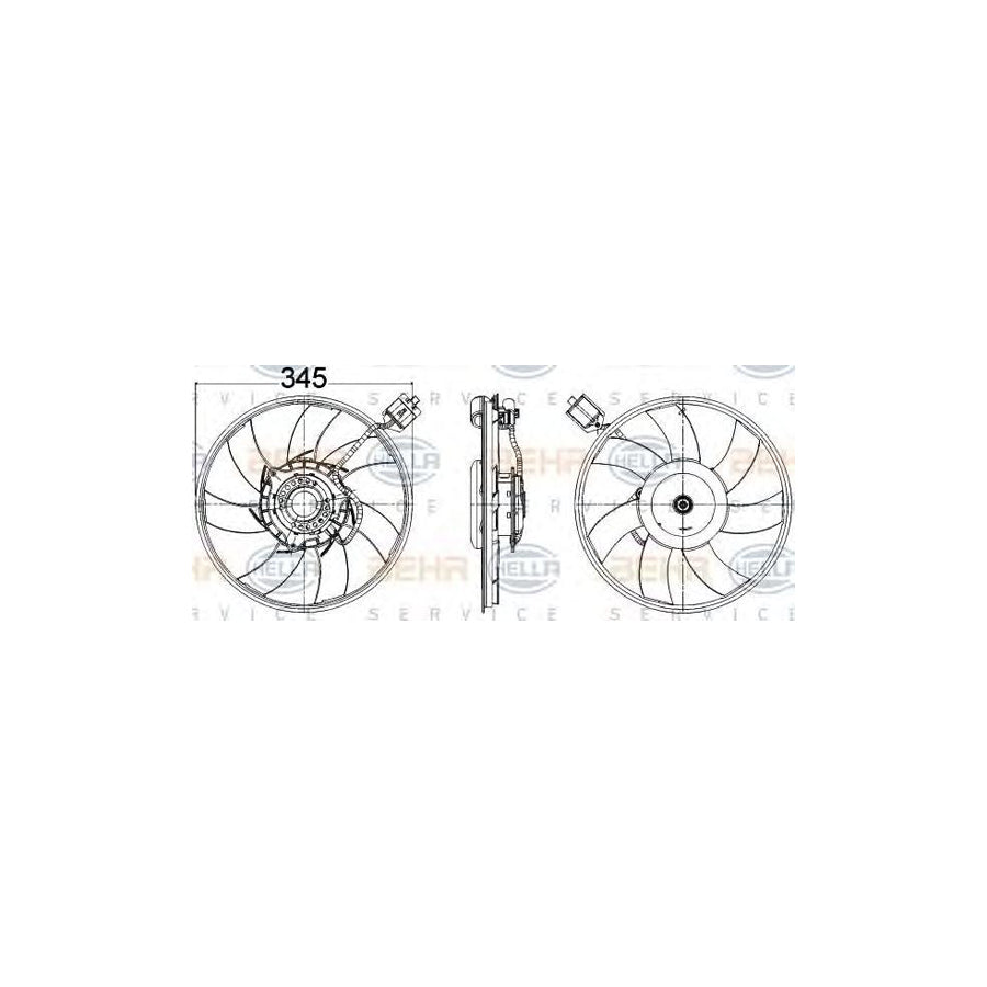 Hella 8EW 351 104-531 Fan, Radiator