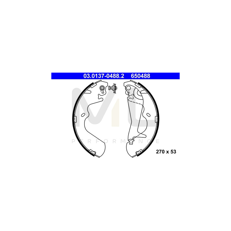 ATE 03.0137-0488.2 Brake Shoe Set with lever | ML Performance Car Parts