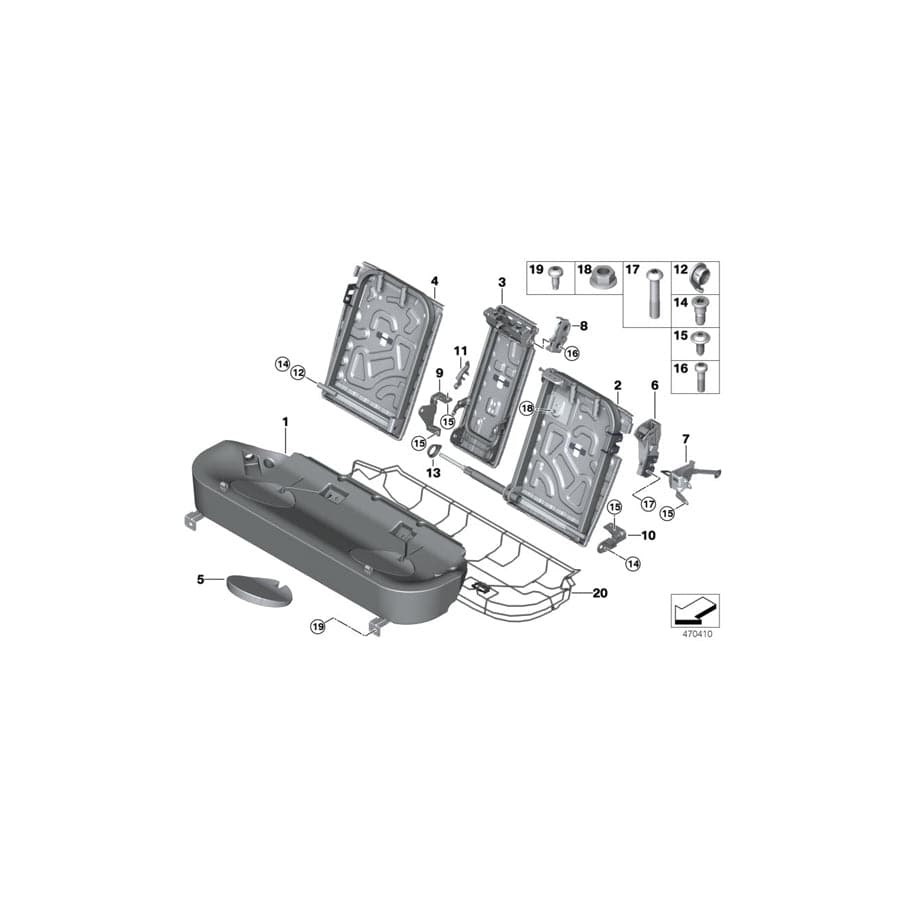 Genuine BMW 52207418942 F15 Centre Backrest Bearing Bracket (Inc. X5) | ML Performance UK Car Parts