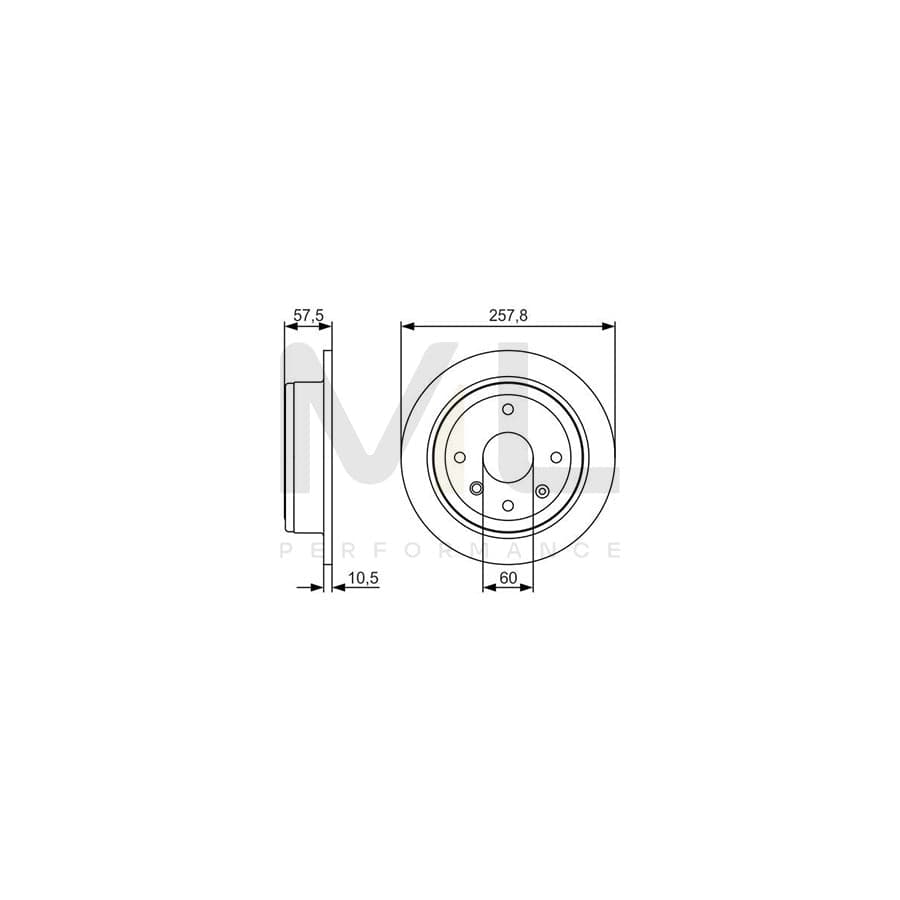 BOSCH 0 986 479 S08 Brake Disc Solid, Oiled | ML Performance Car Parts