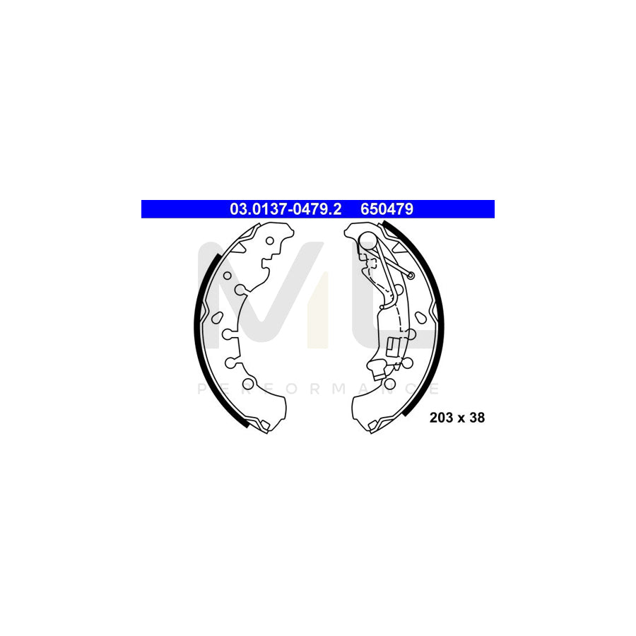 ATE 03.0137-0479.2 Brake Shoe Set with lever | ML Performance Car Parts