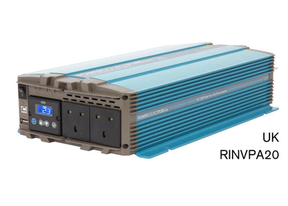 RING RINVPA20 12V DC to 230V AC, 2000W Pure Sine Wave Inverter (2 x UK Sockets) | ML Performance