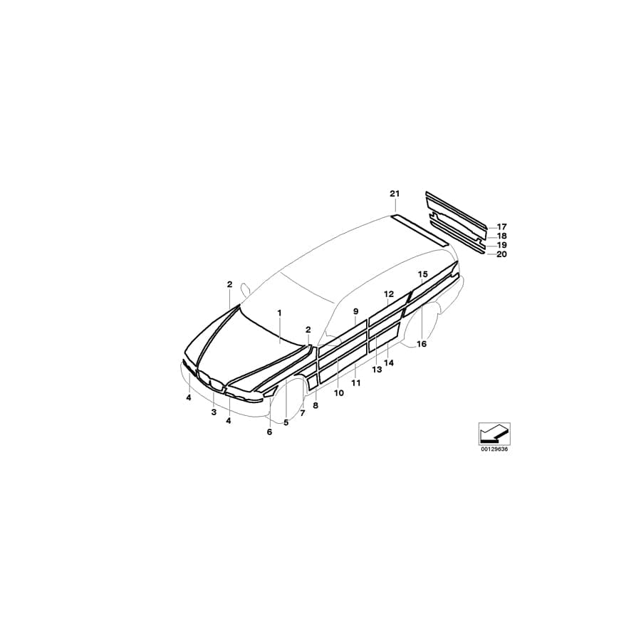 Genuine BMW 51147133200 E46 Adhesive Film F Trunk Lid, Bottom POLIZEI BAYERN (Inc. 325i, 320i & 330d) | ML Performance UK Car Parts