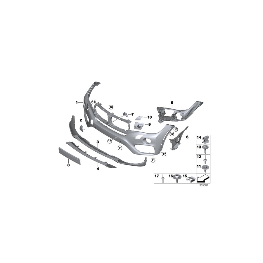 Genuine BMW 51117319801 F16 Insert, Bumper Front Left DLS (Inc. X6 50iX 4.0, X6 40dX & X6 35i) | ML Performance UK