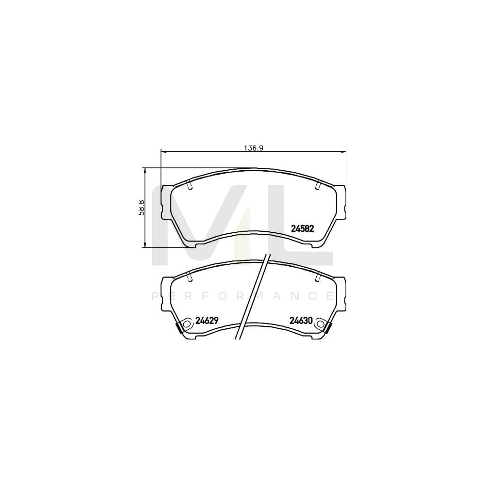 Hella 8DB 355 013-761 Brake Pad Set For Mazda 6 With Acoustic Wear Warning | ML Performance Car Parts