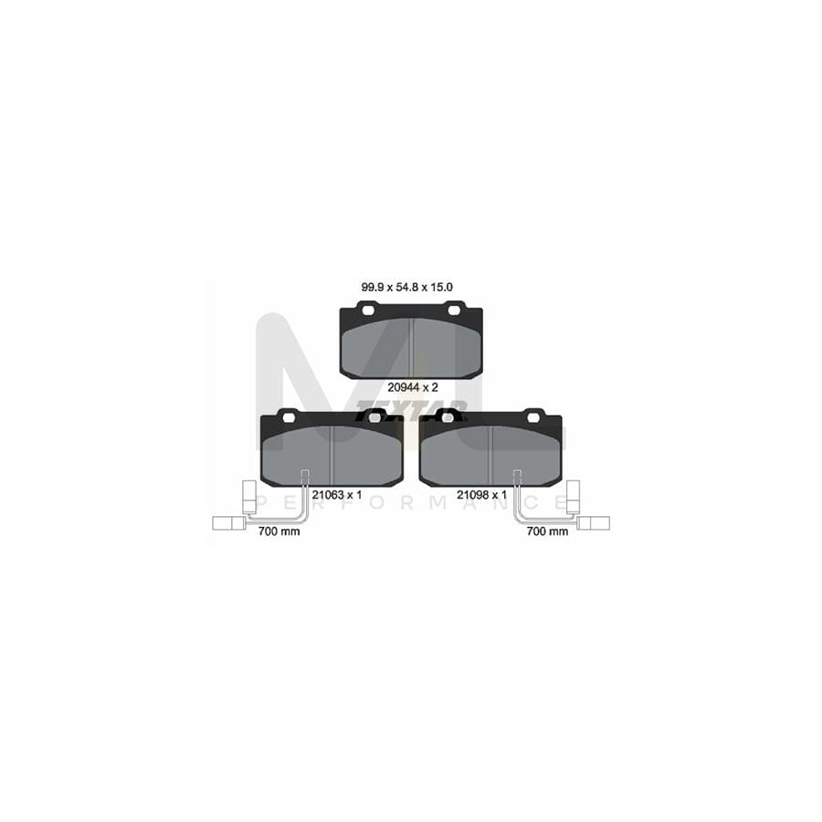 TEXTAR 2094402 Brake pad set with integrated wear warning contact | ML Performance Car Parts