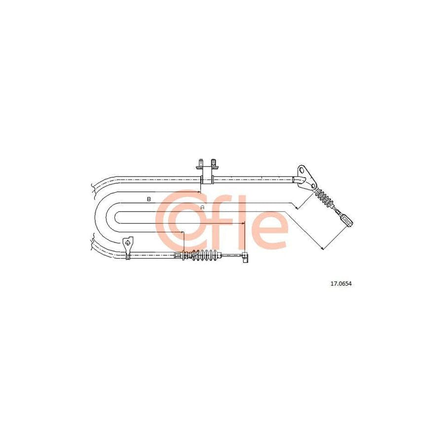 Cofle 17.0654 Hand Brake Cable For Mazda 323