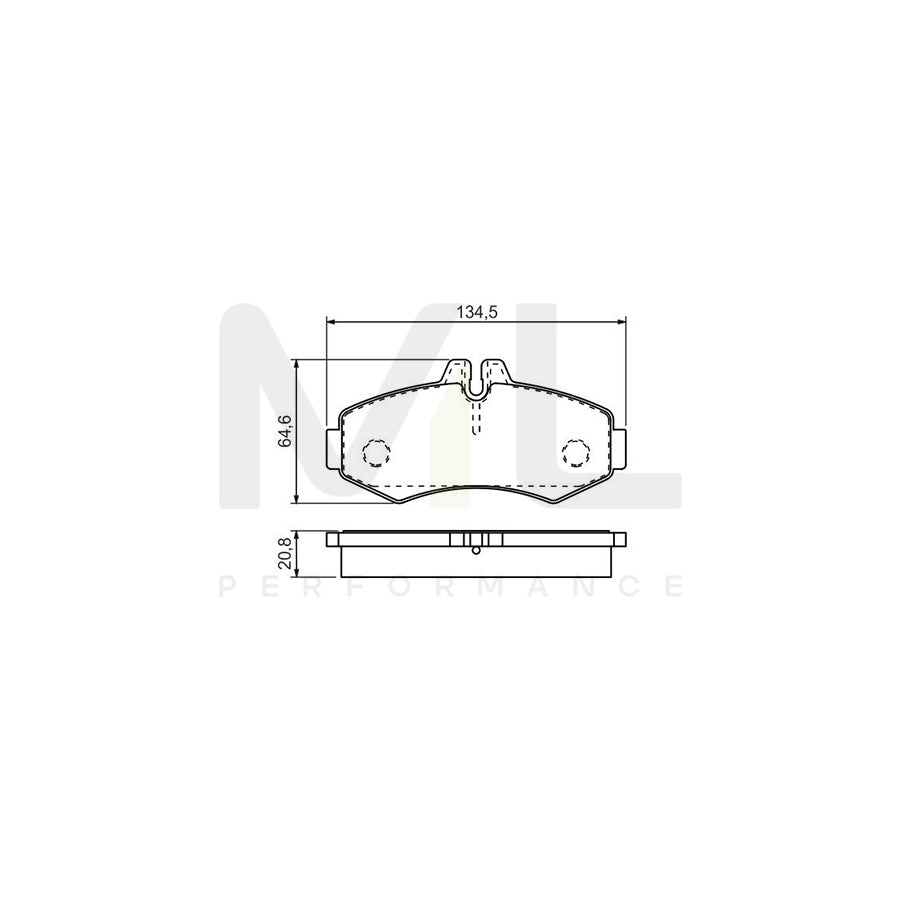 Bosch 0986494451 Brake Pad Set With Anti-Squeak Plate BP1374 | ML Performance Car Parts