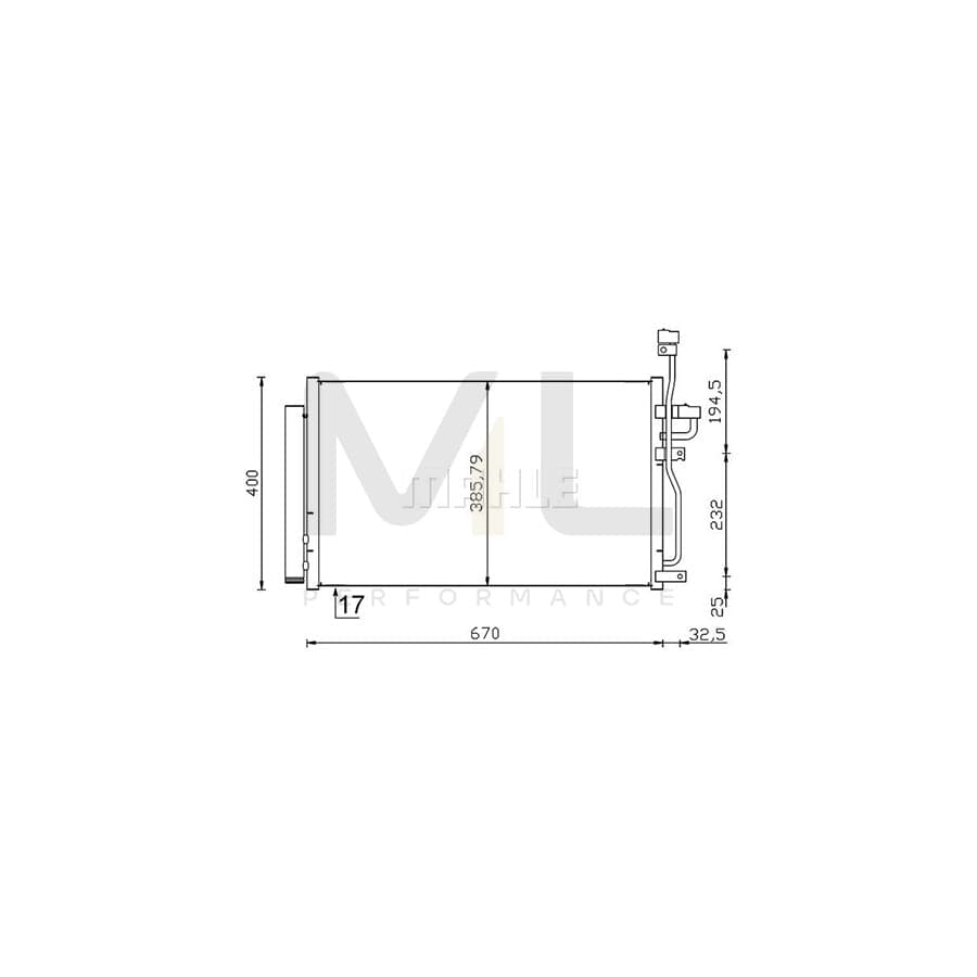 MAHLE ORIGINAL AC 716 001S Air conditioning condenser with dryer | ML Performance Car Parts