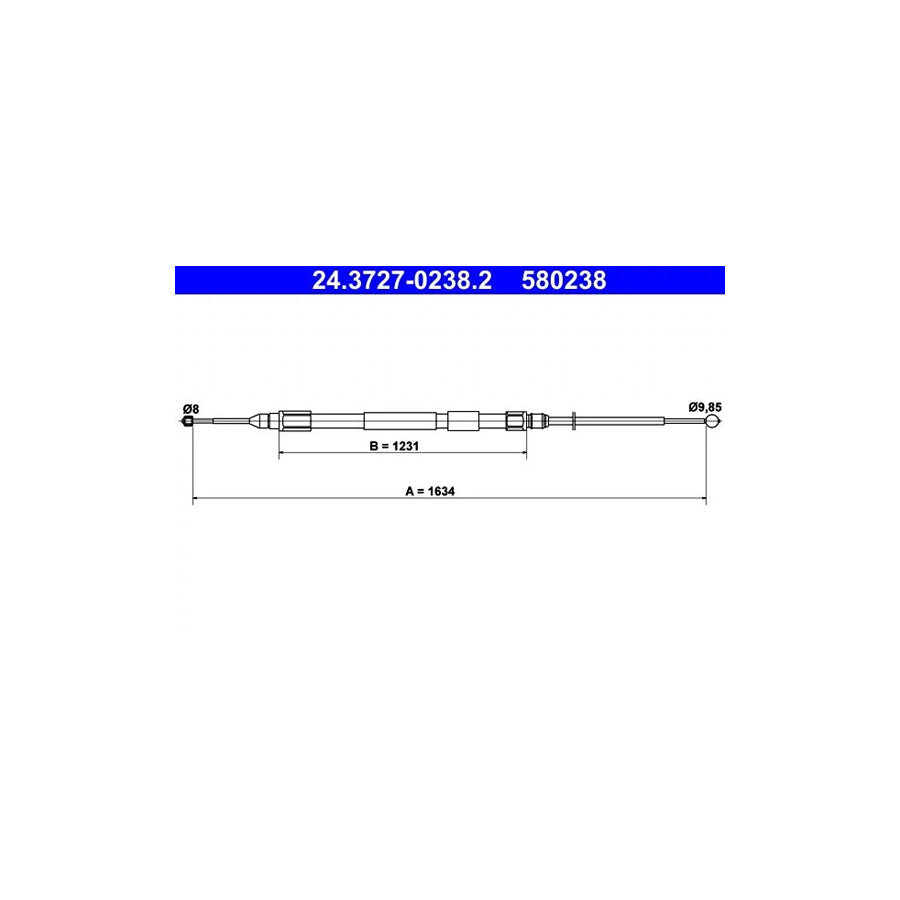 ATE 24.3727-0238.2 Hand Brake Cable For Bmw X3 (E83)