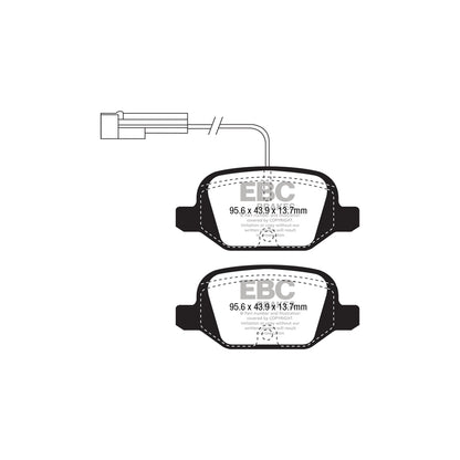 EBC PDKR002 Abarth Fiat Ultimax Rear Brake Pad & Plain Disc Kit - TRW Caliper (Inc. 500 & 595) 2 | ML Performance UK Car Parts