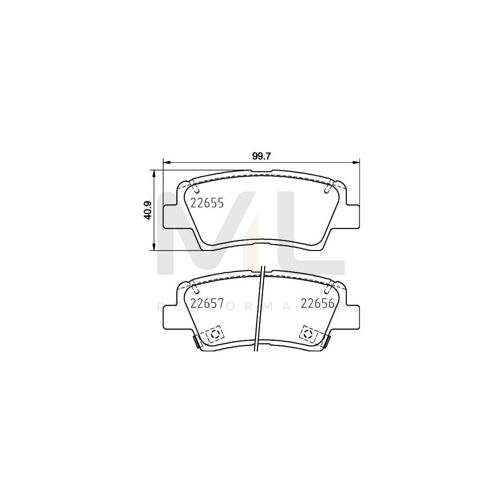 Hella 8DB 355 031-681 Brake Pad Set Incl. Wear Warning Contact, With Accessories | ML Performance Car Parts