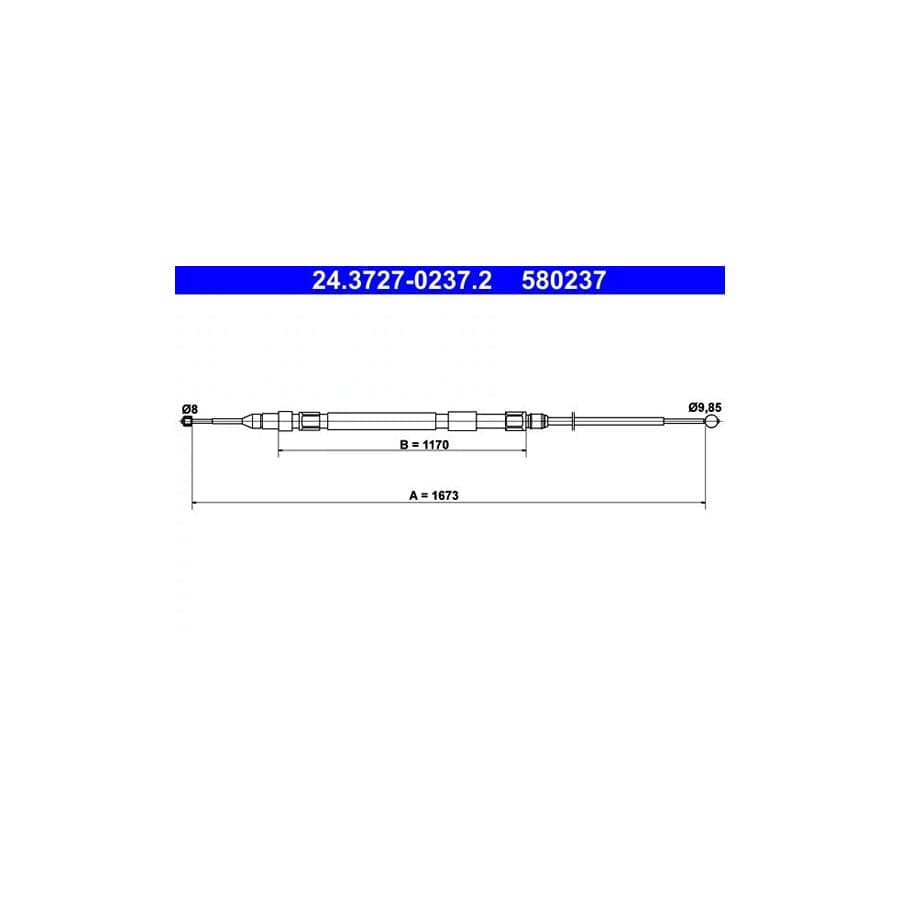 ATE 24.3727-0237.2 Hand Brake Cable For Bmw 5 Series