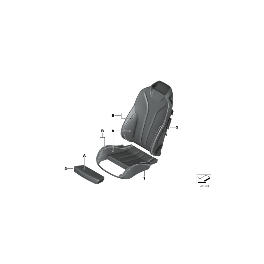 Genuine BMW 52107986457 F83 F33 Cover,Backrest,Sports Seat,Leather Left INDIVIDUAL (Inc. 440iX, M4 & 440i) | ML Performance UK