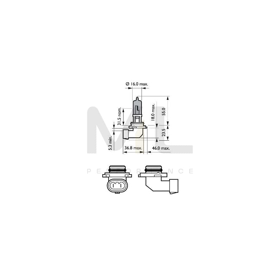 PHILIPS 9005WVUB1 Bulb, spotlight HB3 12V 60W P20d Halogen | ML Performance Car Parts