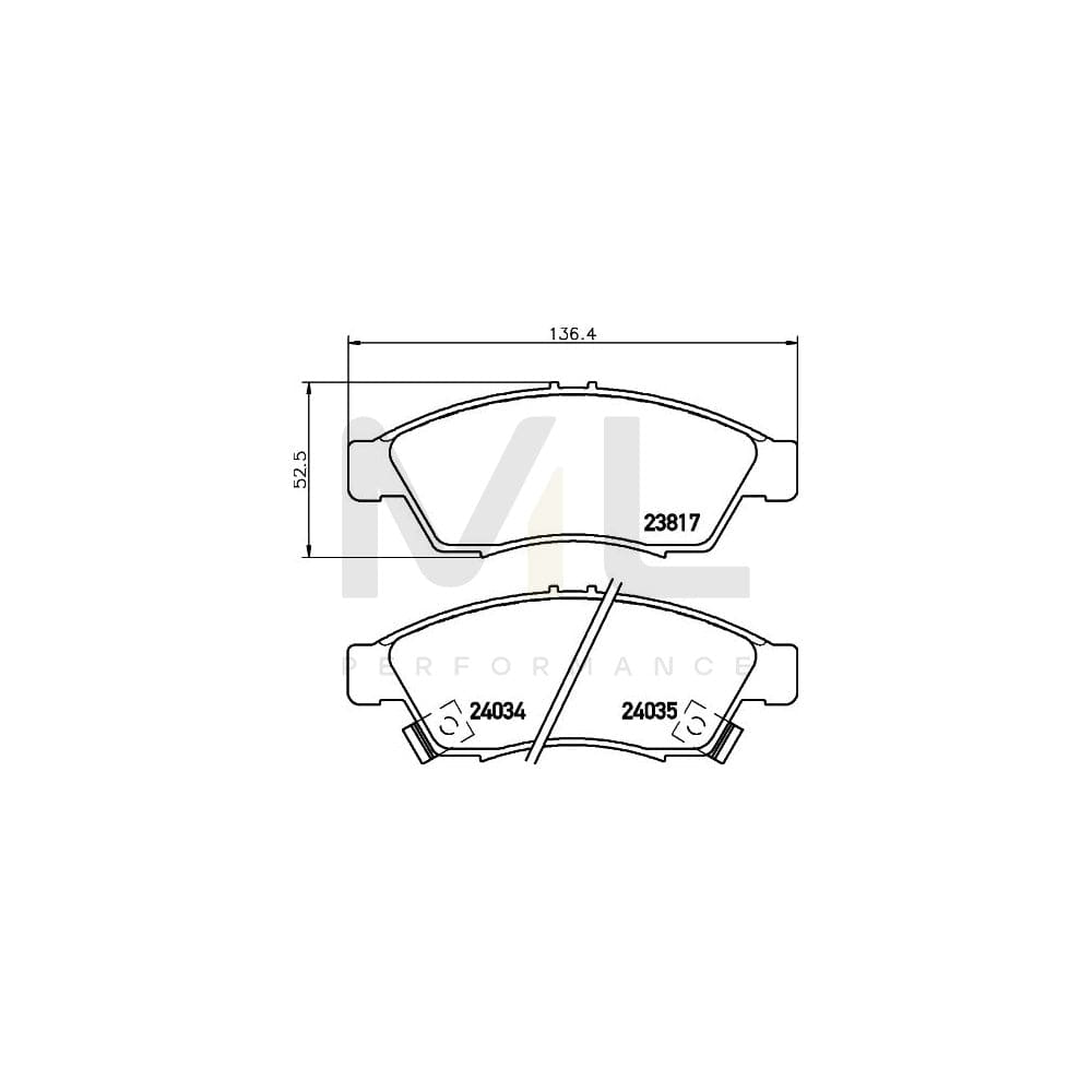 Hella 8DB 355 011-081 Brake Pad Set For Suzuki Liana With Acoustic Wear Warning | ML Performance Car Parts