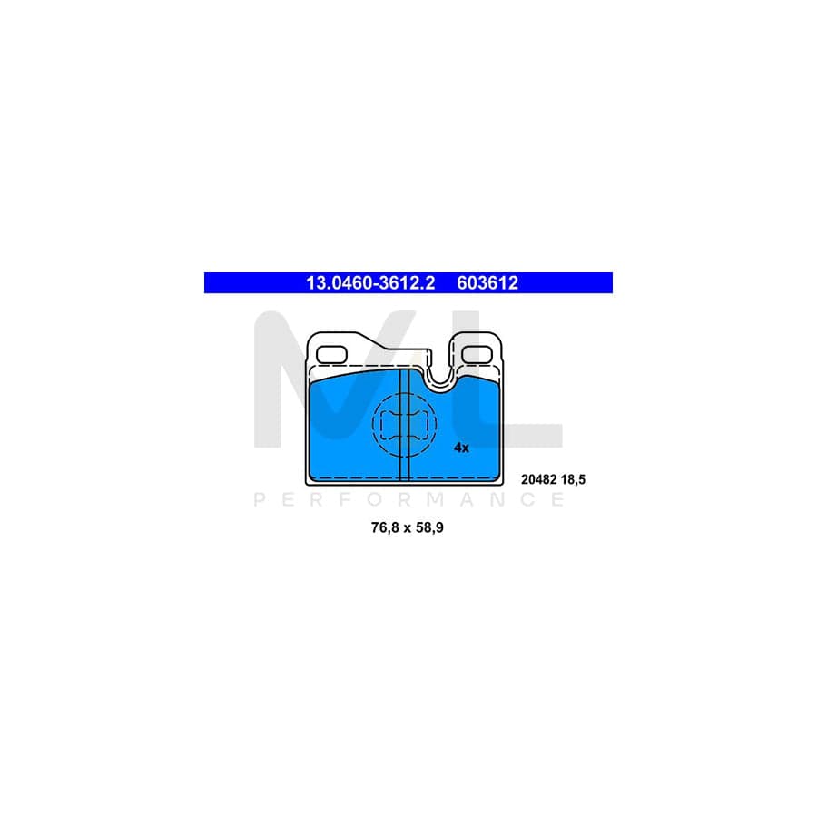 ATE 13.0460-3612.2 Brake pad set excl. wear warning contact, prepared for wear indicator | ML Performance Car Parts