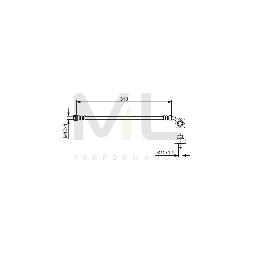 BOSCH 1 987 481 B26 Brake Hose 310mm, M10x1 | ML Performance Car Parts