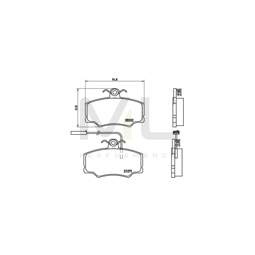 Brembo P 23 048 Brake Pad Set For Alfa Romeo 33 With Brake Caliper Screws | ML Performance Car Parts