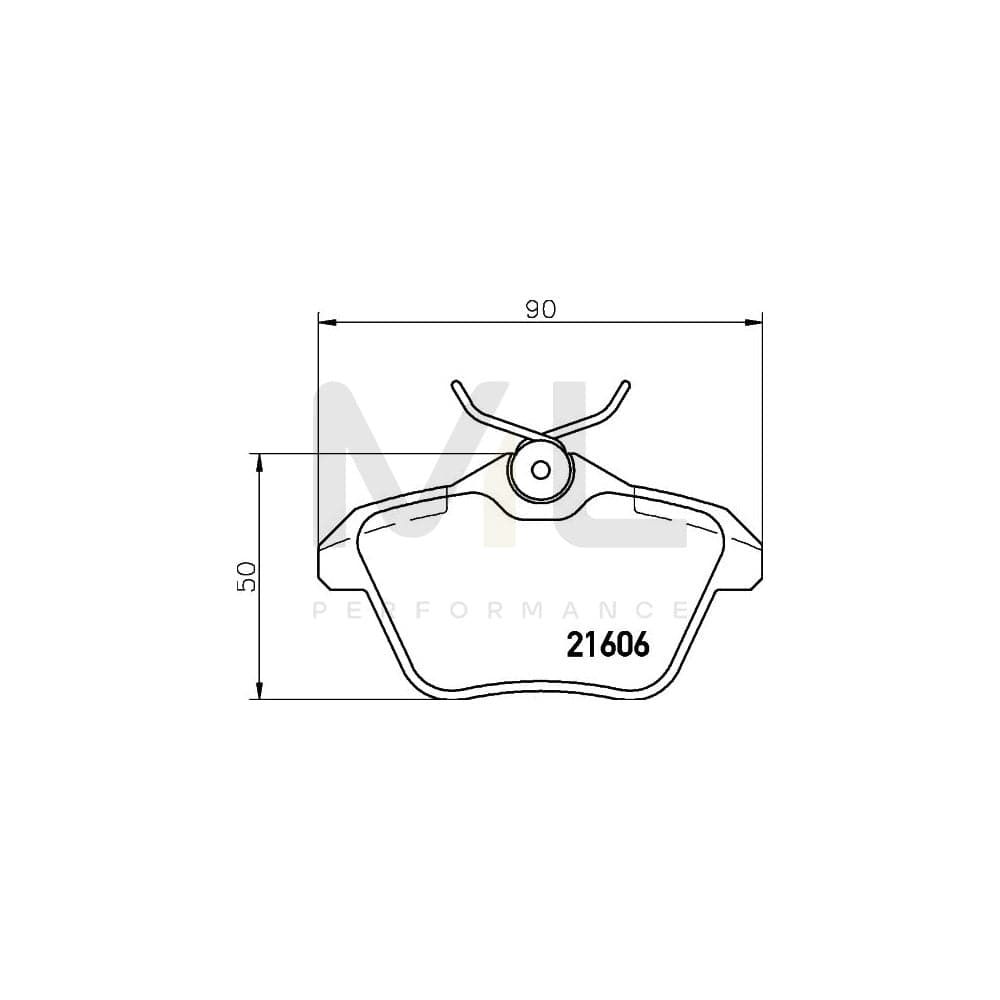 Hella 8DB 355 018-291 Brake Pad Set Not Prepared For Wear Indicator, With Brake Caliper Screws | ML Performance Car Parts