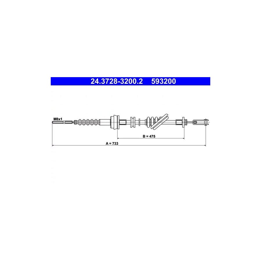 ATE 24.3728-3200.2 Clutch Cable For Kia Rio