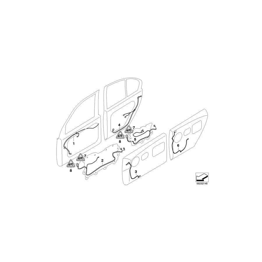 Genuine BMW 61126950399 E66 Door Wiring Harness, Mod. Carrier, Hr (Inc. 730Ld, 750Li & 740Li) | ML Performance UK Car Parts