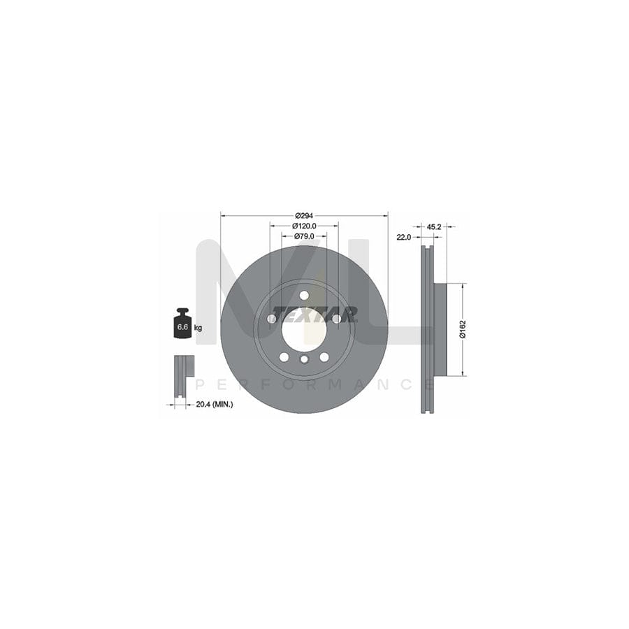 TEXTAR PRO+ 92277805 Brake Disc Internally Vented, Coated, High-carbon, without wheel hub, without wheel studs | ML Performance Car Parts