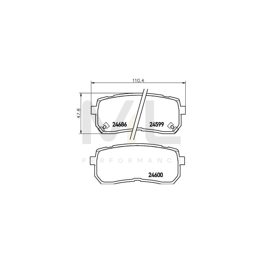 Hella 8DB 355 013-551 Brake Pad Set With Acoustic Wear Warning, With Accessories | ML Performance Car Parts