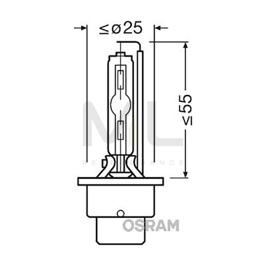 OSRAM 66240XNL-HCB Bulb, spotlight D2S (gas discharge tube) 85V 35W P32d-2 4350K Xenon | ML Performance Car Parts