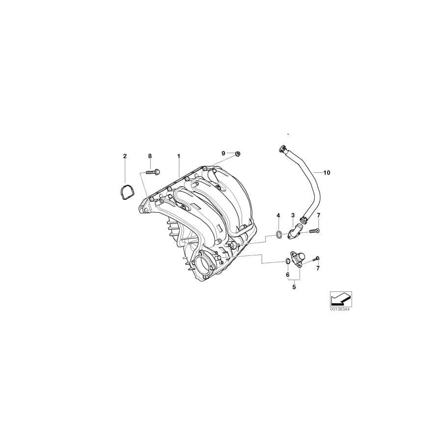 Genuine BMW 11617526861 E87 E90 Angle Connector (Inc. 116i & 316i) | ML Performance UK Car Parts