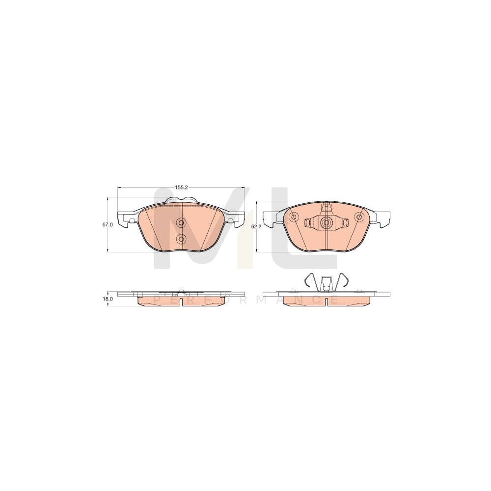 TRW Gdb2043 Brake Pad Set Not Prepared For Wear Indicator | ML Performance Car Parts