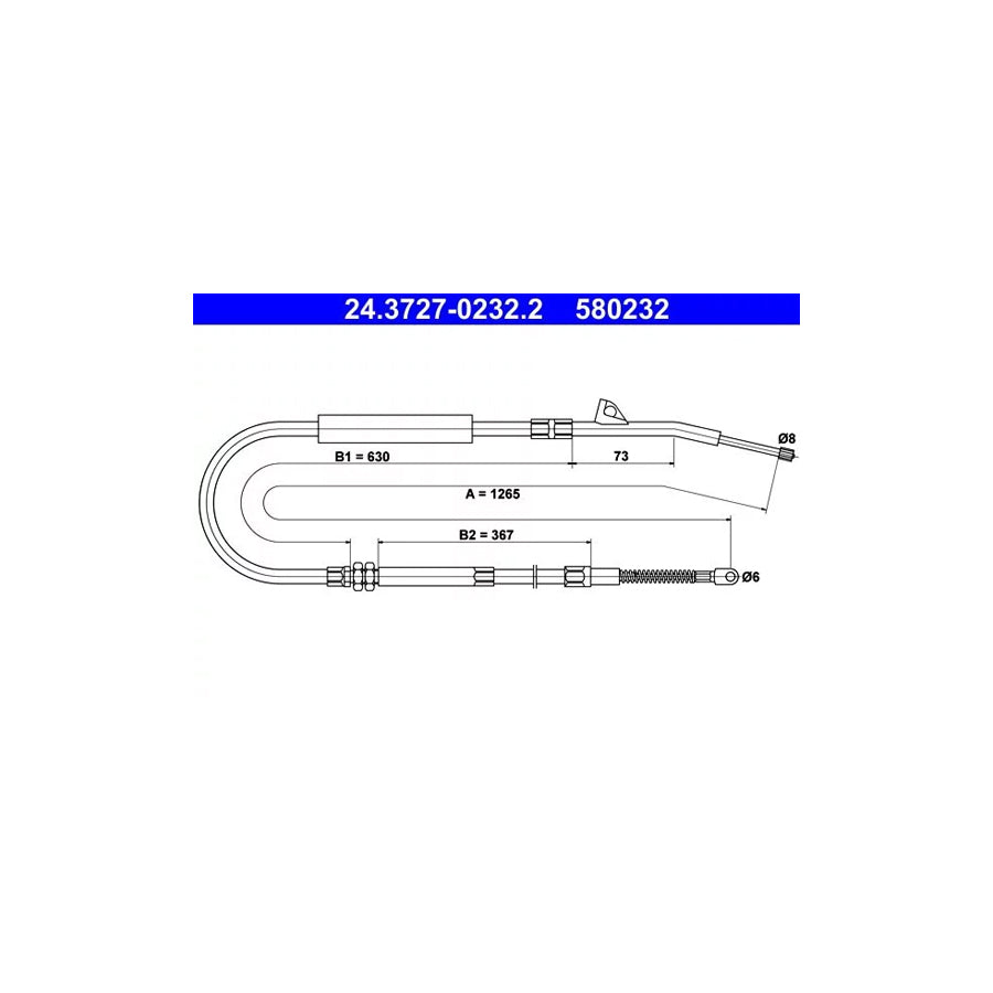 ATE 24.3727-0232.2 Hand Brake Cable For Bmw 7 (E38)