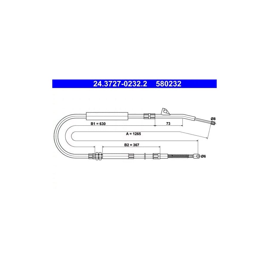 ATE 24.3727-0232.2 Hand Brake Cable For Bmw 7 (E38)