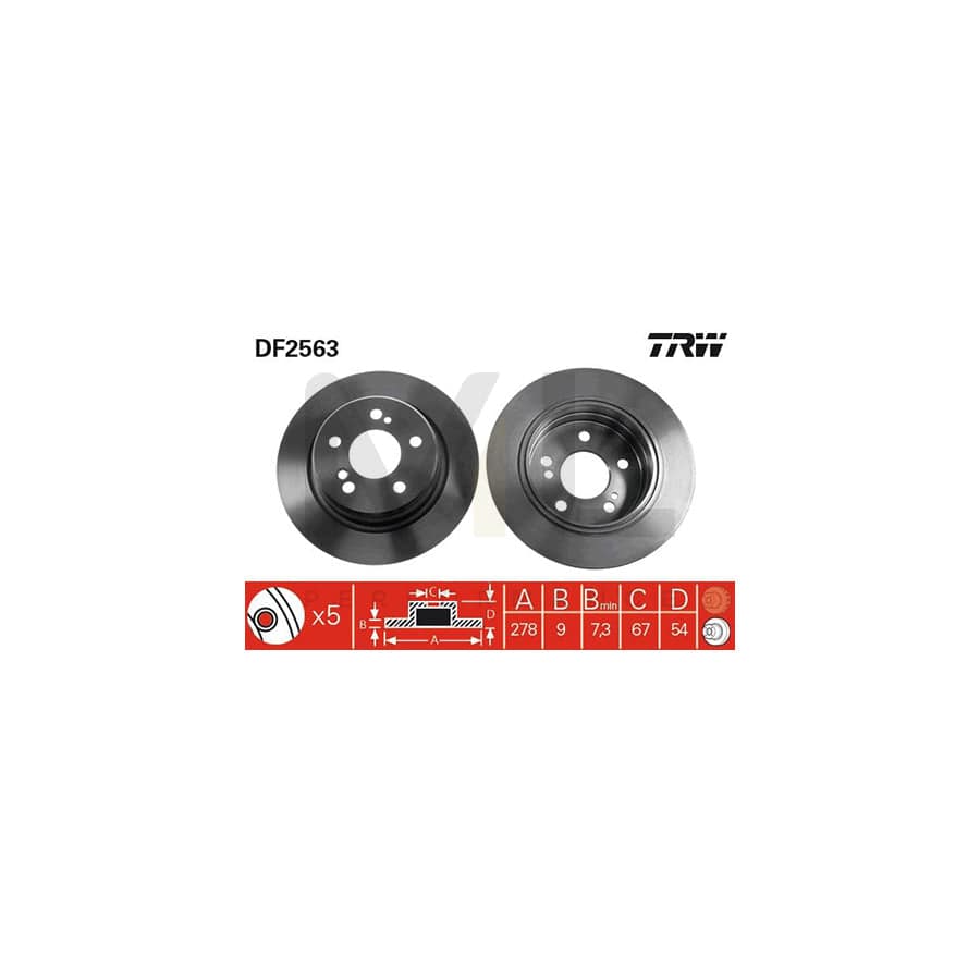 TRW DF2563 Brake Disc Solid, Painted | ML Performance Car Parts