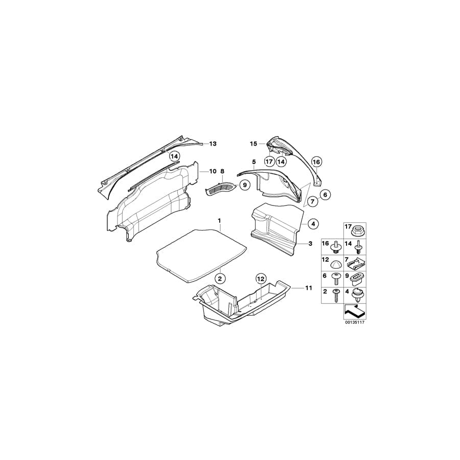 Genuine BMW 51478244976 E52 Trim Panel, Trunk, Bottom, Right P1SW SCHWARZ (Inc. ALPINA V8 & Z8) | ML Performance UK Car Parts