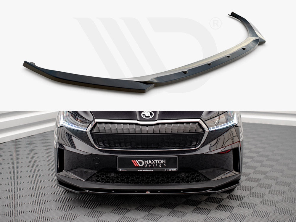 Maxton Design SK-EN-1-FD3T Front Splitter V.3 Skoda Enyaq IV (2020-) | ML Performance UK Car Parts