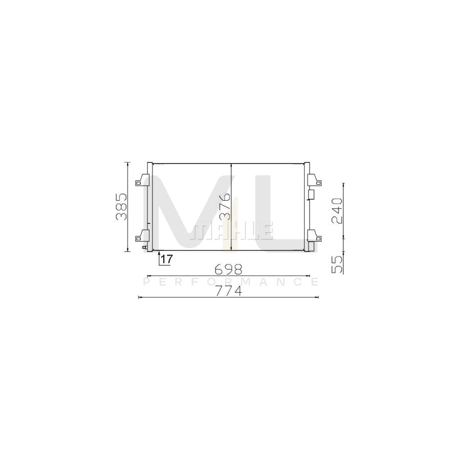 MAHLE ORIGINAL AC 297 000S Air conditioning condenser without dryer | ML Performance Car Parts