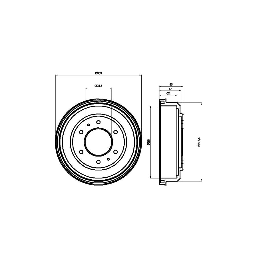 Hella 8DT 355 302-291 Brake Drum