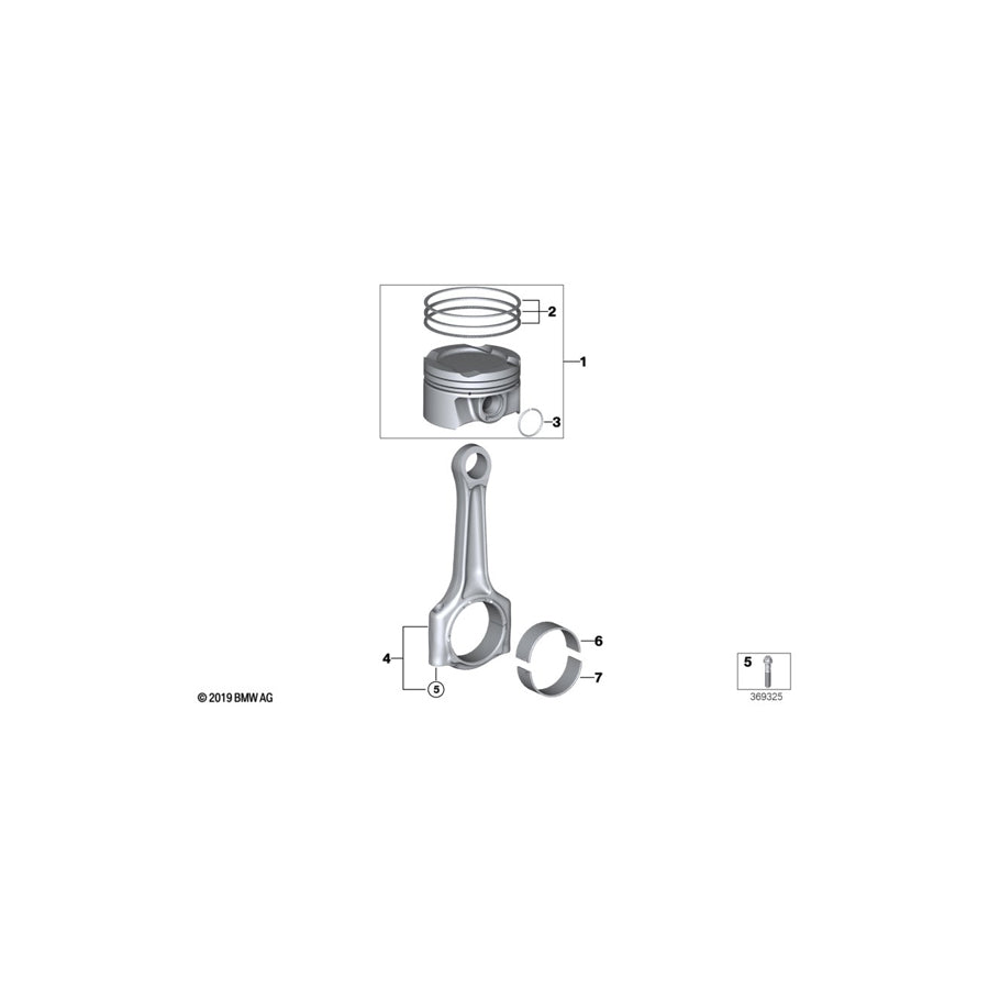 Genuine BMW 11248484614 G20 G30 G01 Set Connecting Rod L=157,7MM (Inc. 320i 1.6, X3 20i 1.6 & 520i 1.6) | ML Performance UK Car Parts