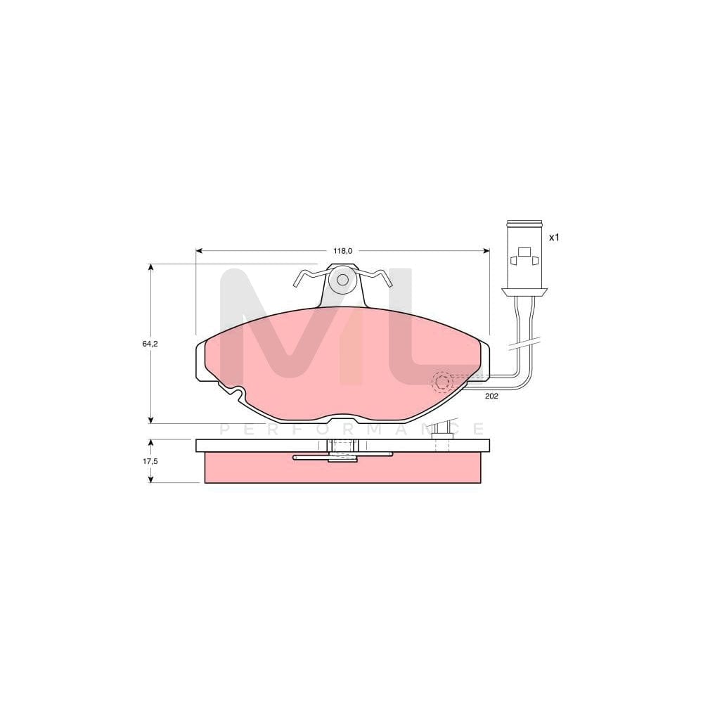 TRW Gdb428 Brake Pad Set Incl. Wear Warning Contact, With Brake Caliper Screws, With Accessories | ML Performance Car Parts