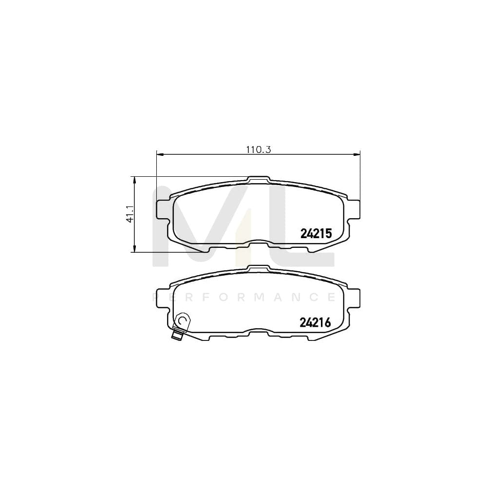 Hella 8DB 355 012-021 Brake Pad Set For Mazda Mpv Ii (Lw) With Acoustic Wear Warning | ML Performance Car Parts