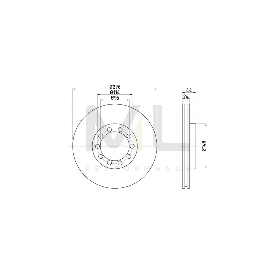 TEXTAR 93085700 Brake Disc Internally Vented, without wheel hub, without wheel studs | ML Performance Car Parts