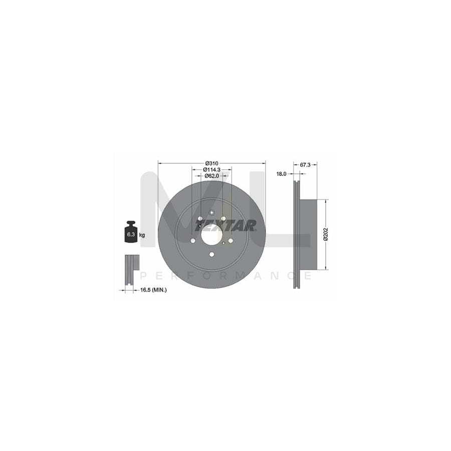 TEXTAR PRO 92148003 Brake Disc Internally Vented, Coated, without wheel hub, without wheel studs | ML Performance Car Parts