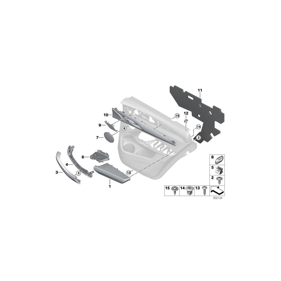 Genuine BMW 51427940373 G01 G02 Trim Piece Door, Poplar Grain, Rear Left (Inc. X3, X4 30iX) | ML Performance UK Car Parts