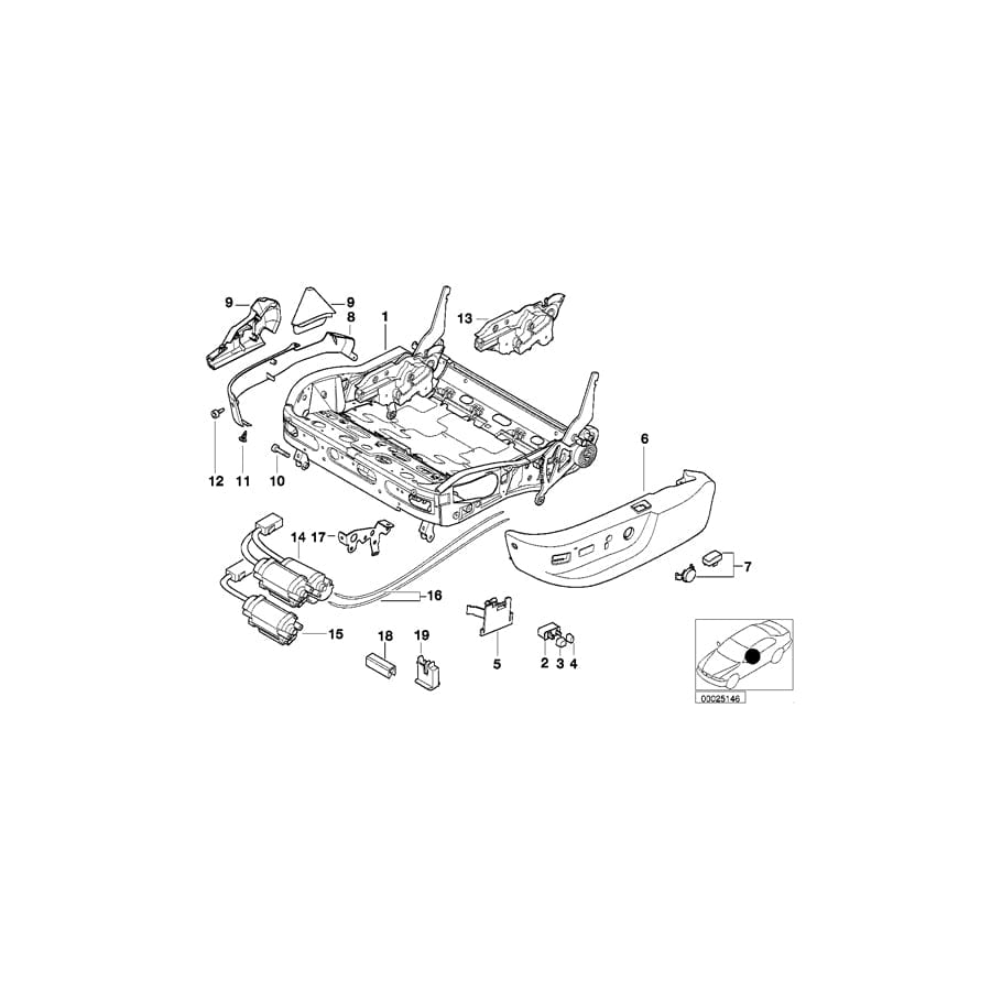 Genuine BMW 52108162328 E39 E38 Seat Frame (Inc. 540iP, 728iL & 740iLP) | ML Performance UK Car Parts