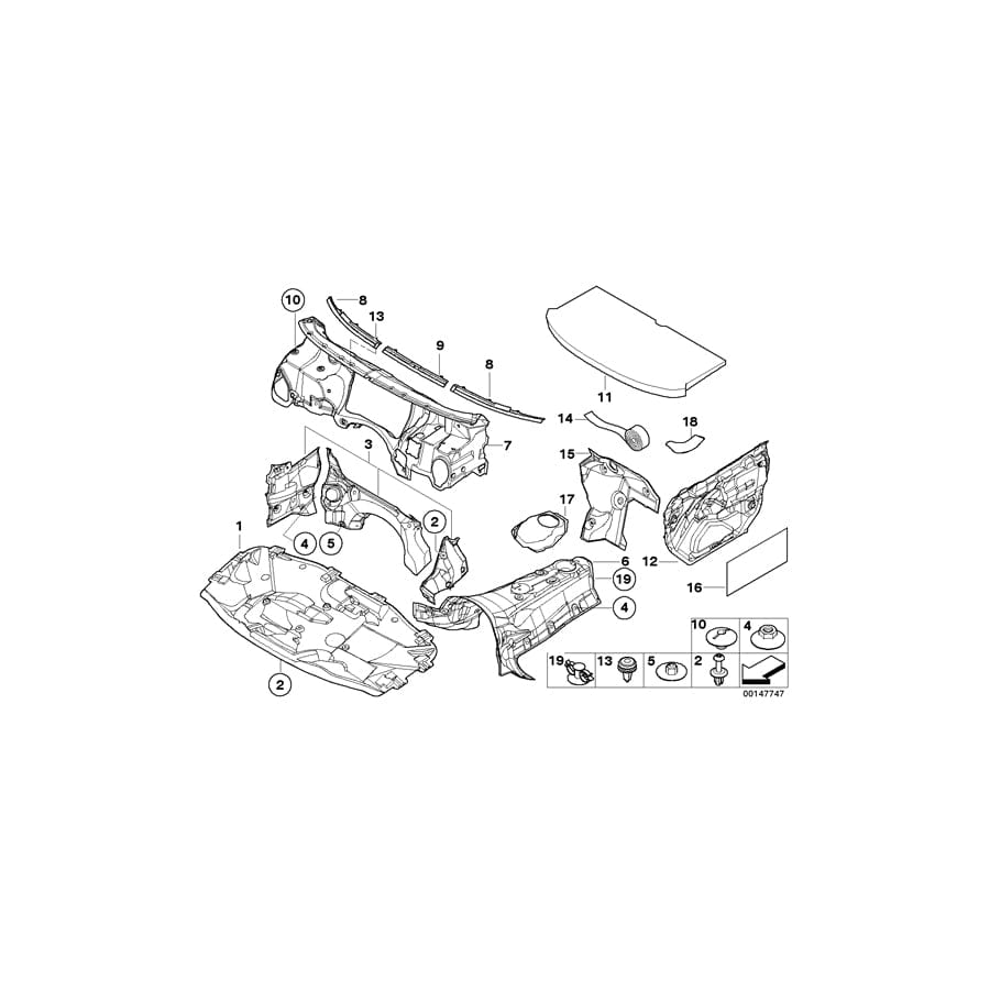 Genuine BMW 51487007972 E46 Sound Insulating Right (Inc. 323Ci) | ML Performance UK Car Parts