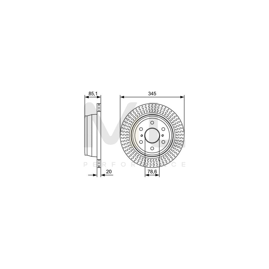 BOSCH 0 986 479 W32 Brake Disc Vented, Oiled | ML Performance Car Parts